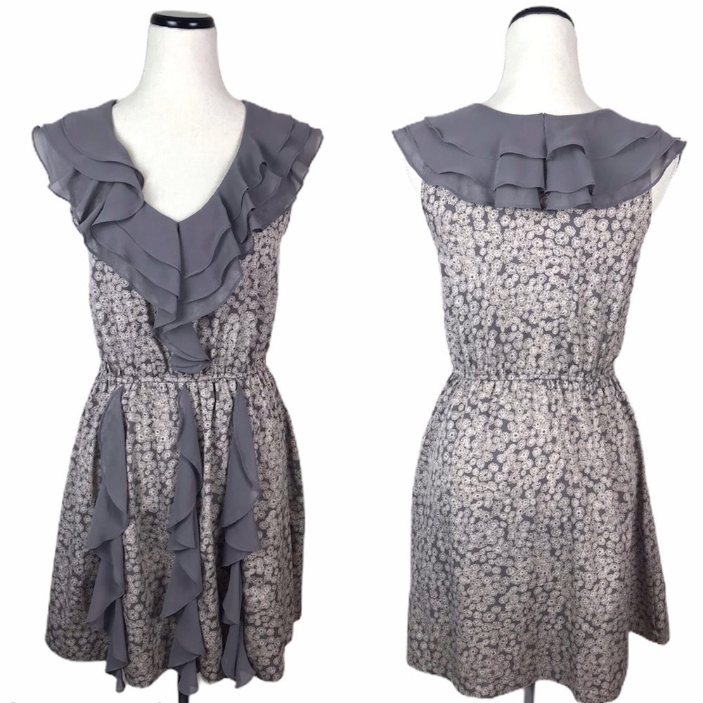 Ruffle floral print sleeveless summer dress